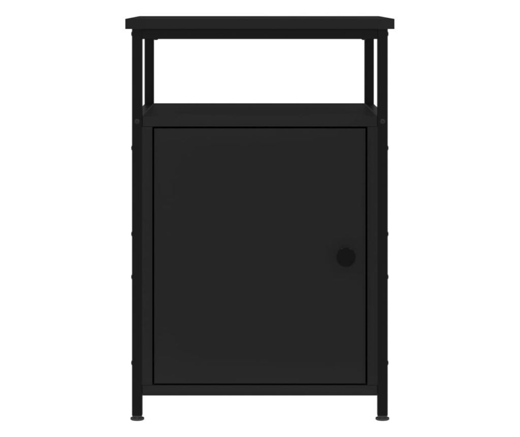 Noćni ormarići, 2 kom, crni, 40x42x60 cm, konstruirano drvo - 7