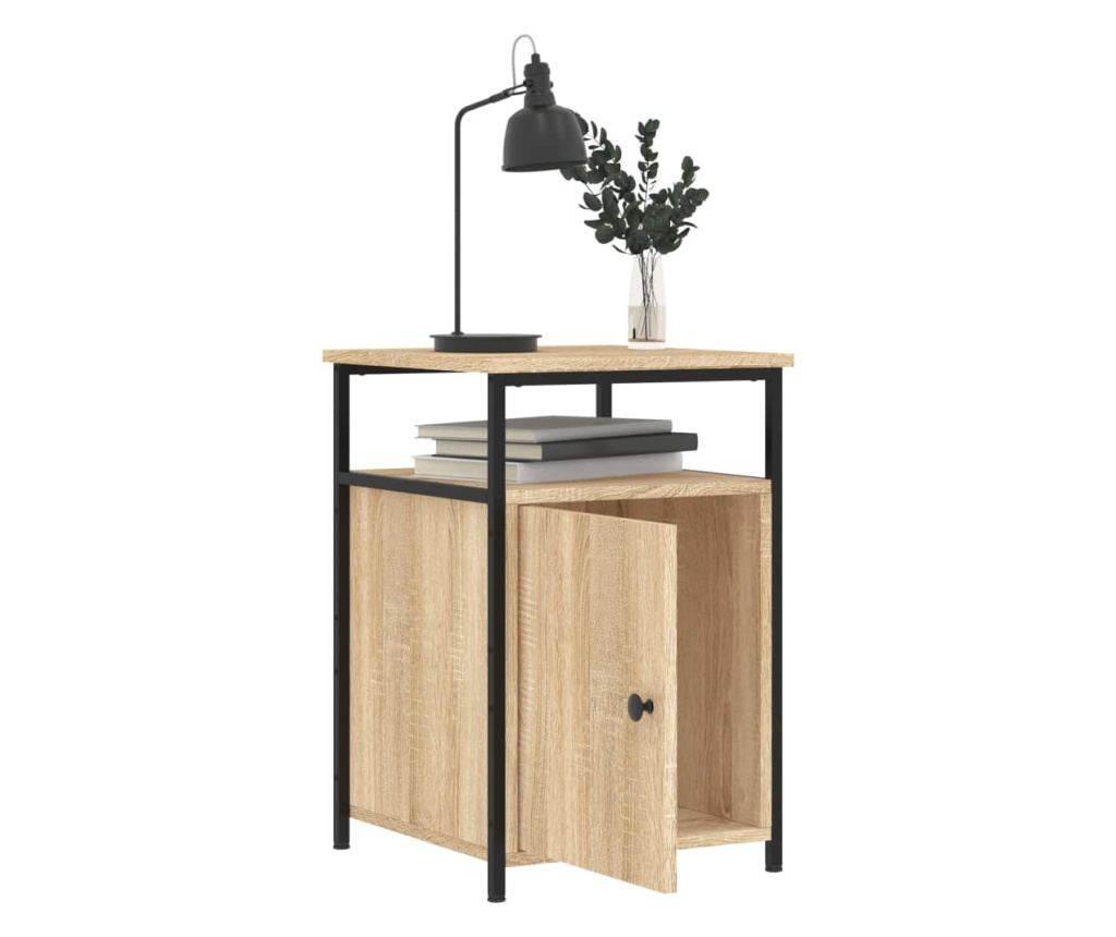 Noćni ormarići, 2 kom, sonoma hrast, 40x42x60 cm, konstruirano drvo - 9