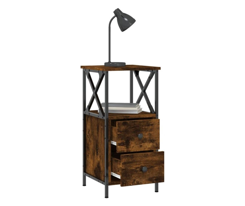 Noćni ormarići, 2 kom., dimljeni hrast, 34x35,5x70 cm, kompozitno drvo - 5