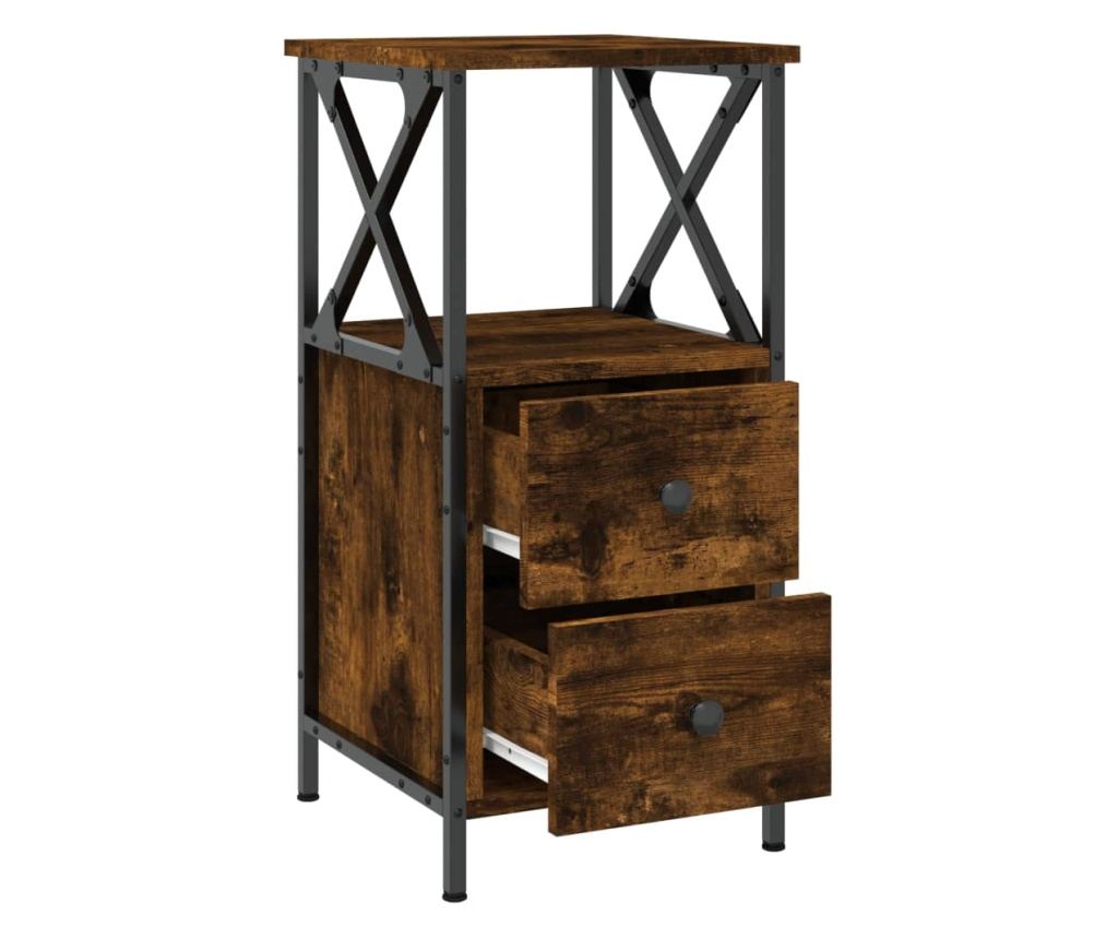 Noćni ormarići, 2 kom., dimljeni hrast, 34x35,5x70 cm, kompozitno drvo - 6