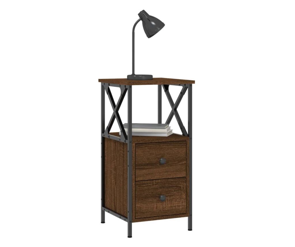 Noćni ormarići, 2 kom, smeđi hrast, 34x35,5x70 cm, konstruirano drvo - 4