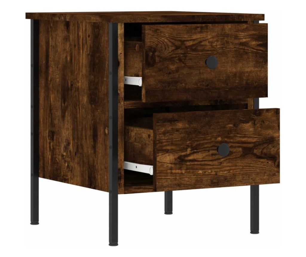 Noćni ormarići, 2 kom, dimljeni hrast, 40x42x50 cm, kompozitno drvo - 7