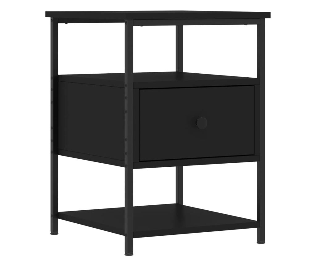Noćni ormarići, 2 kom, crni, 40x42x56 cm, konstruirano drvo - 3