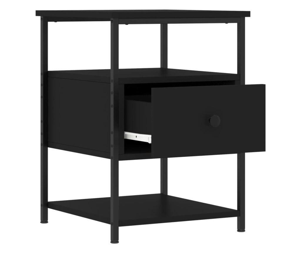 Noćni ormarići, 2 kom, crni, 40x42x56 cm, konstruirano drvo - 6