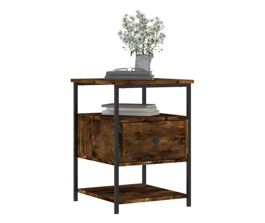 Noćni ormarići, 2 kom, dimljeni hrast, 40x42x56 cm, kompozitno drvo - 4