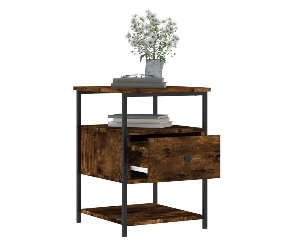 Noćni ormarići, 2 kom, dimljeni hrast, 40x42x56 cm, kompozitno drvo - 5