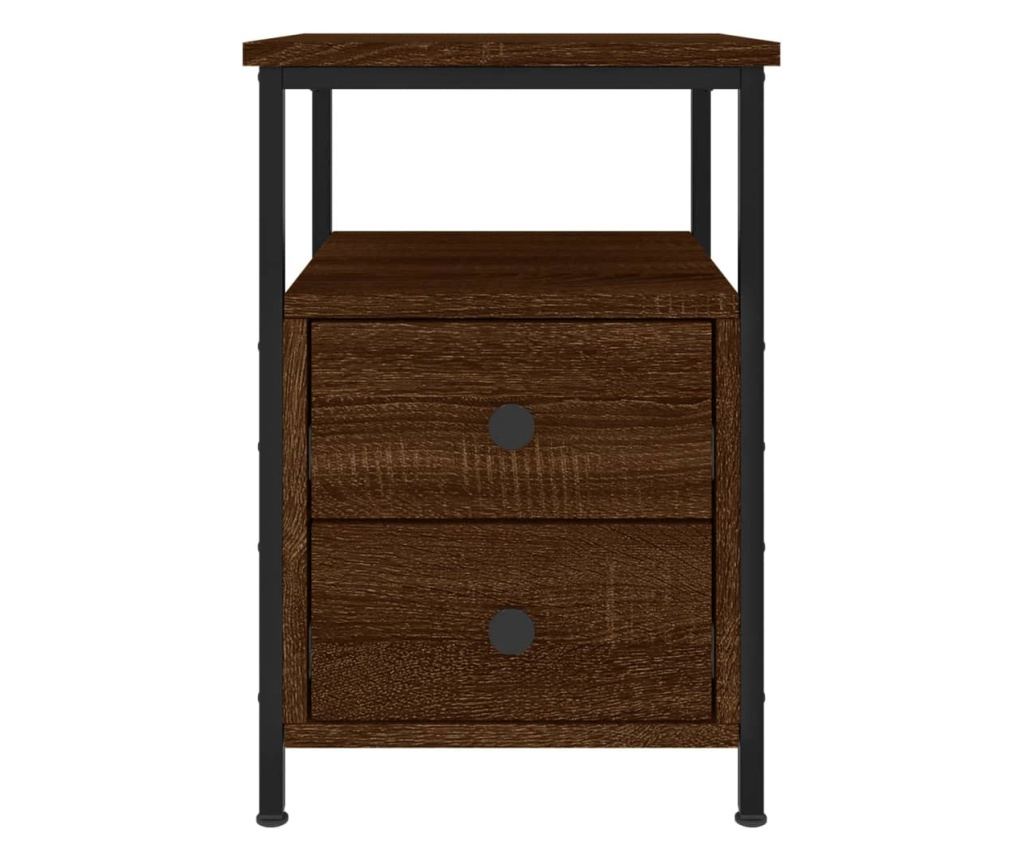 Noćni ormarići, 2 kom, smeđi hrast, 34x35,5x50 cm, konstruirano drvo - 6