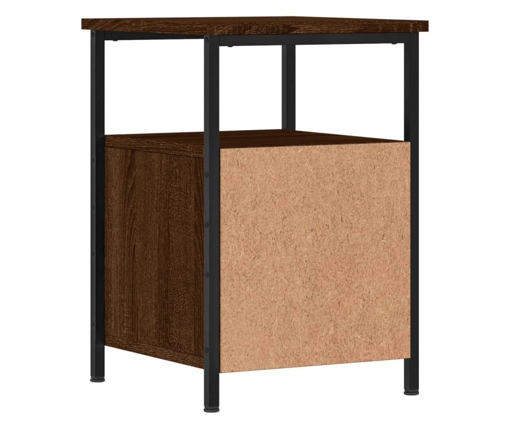 Noćni ormarići, 2 kom, smeđi hrast, 34x35,5x50 cm, konstruirano drvo - 9