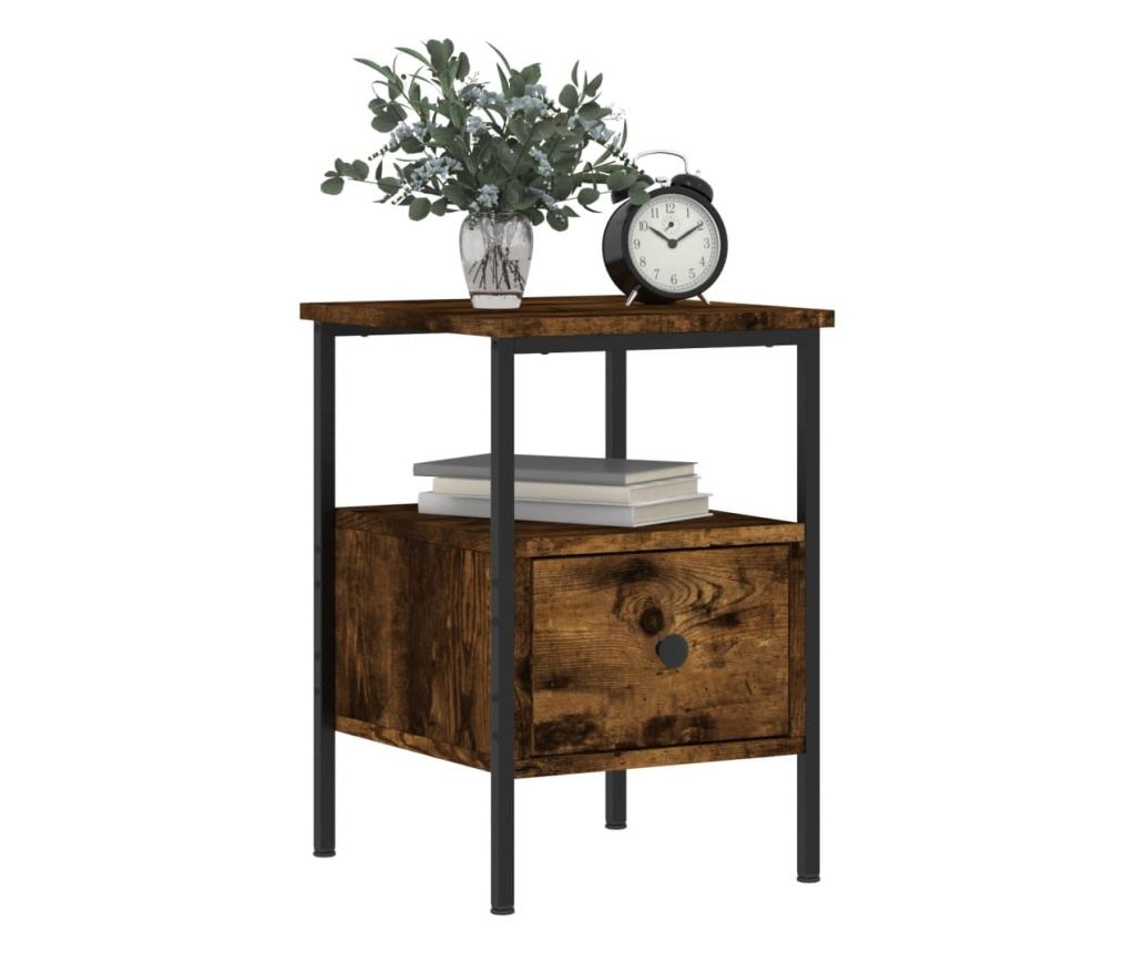 Noćni ormarići, 2 kom, dimljeni hrast, 34x36x50 cm, kompozitno drvo - 4