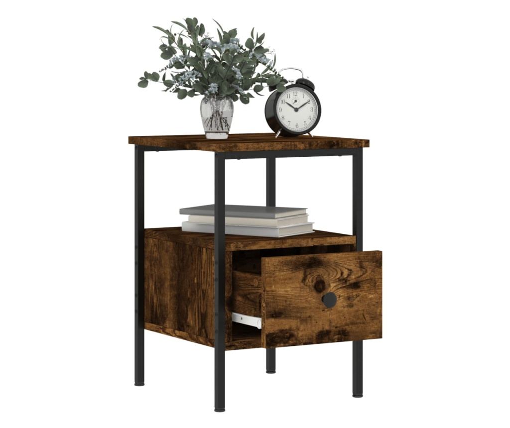 Noćni ormarići, 2 kom, dimljeni hrast, 34x36x50 cm, kompozitno drvo - 5