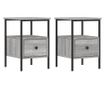 Noćni ormarići, 2 kom, sonoma siva, 34x36x50 cm, konstruirano drvo thumbnail 2