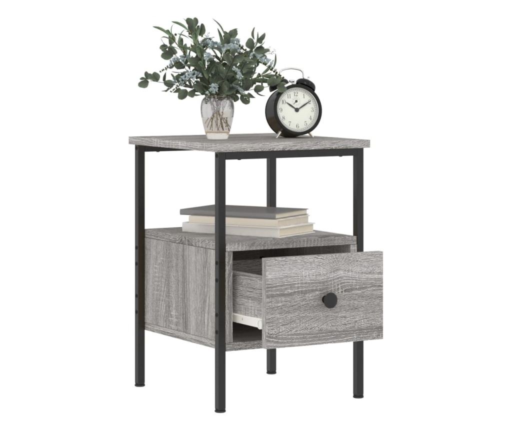 Noćni ormarići, 2 kom, sonoma siva, 34x36x50 cm, konstruirano drvo - 5