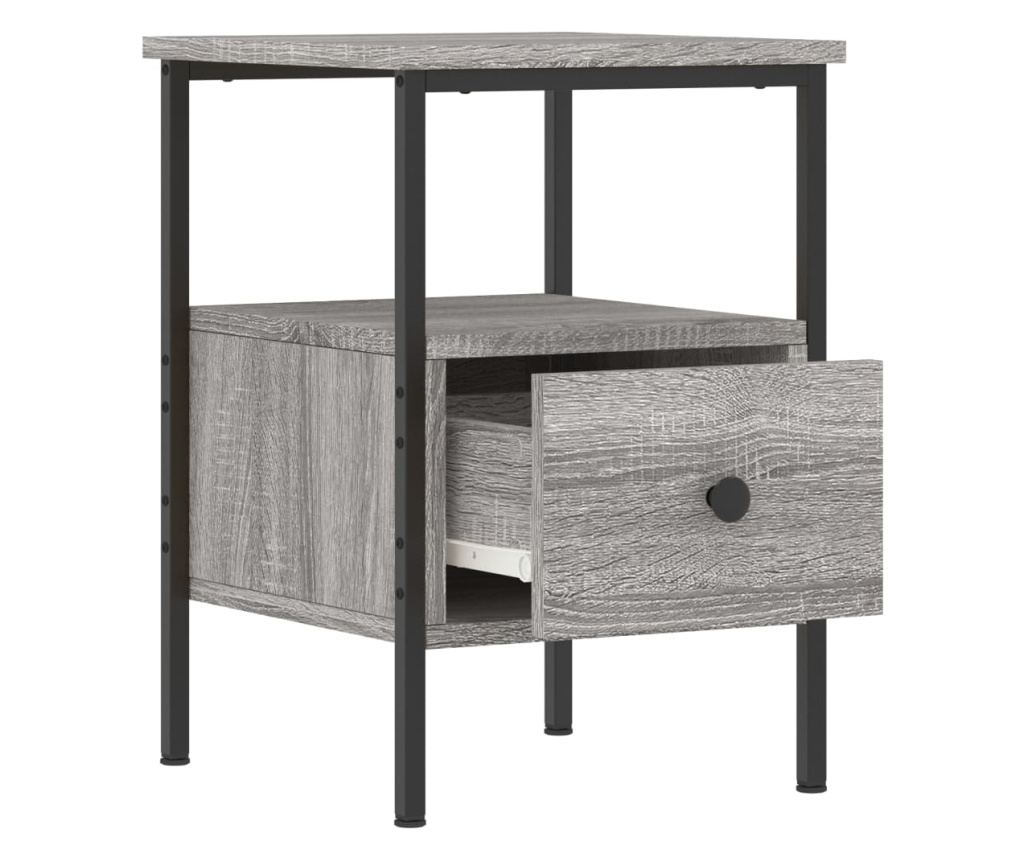 Noćni ormarići, 2 kom, sonoma siva, 34x36x50 cm, konstruirano drvo - 6