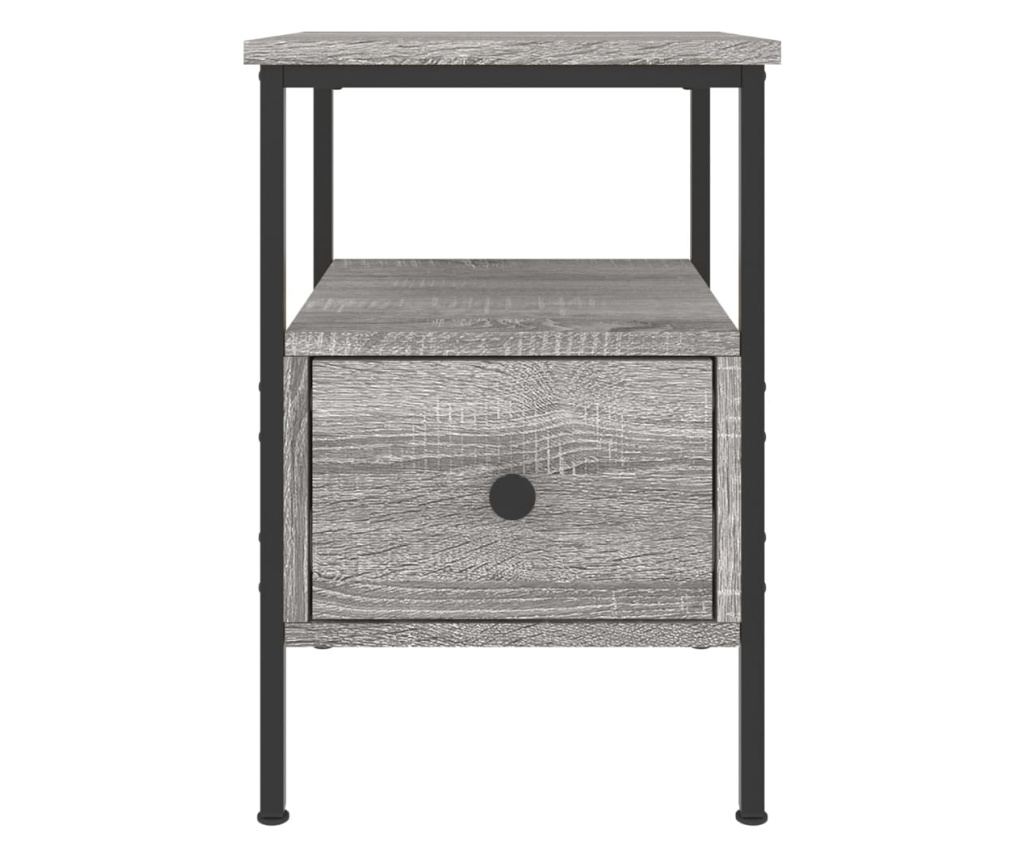 Noćni ormarići, 2 kom, sonoma siva, 34x36x50 cm, konstruirano drvo - 7