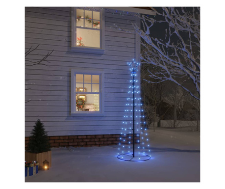 Brad de Crăciun conic, 108 LED-uri, albastru, 70x180 cm