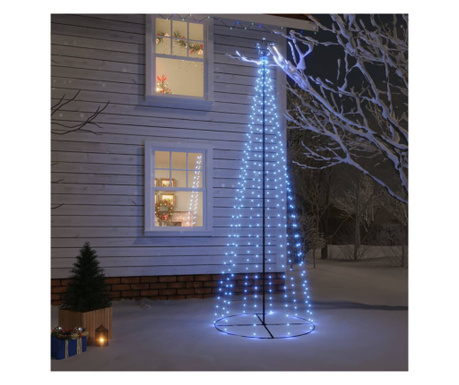 Brad de Crăciun conic, 310 LED-uri, albastru, 100x300 cm