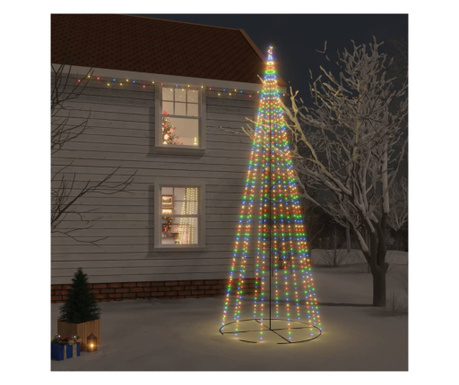 Brad de Crăciun conic, 732 LED-uri, multicolor, 160x500 cm