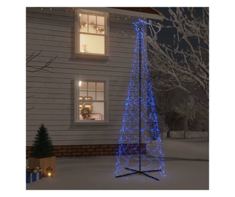 Brad de Crăciun conic, 500 LED-uri, albastru, 100x300 cm