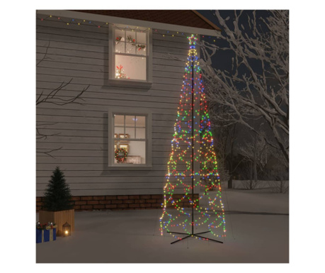 Brad de Crăciun conic, 1400 LED-uri, multicolor, 160x500 cm