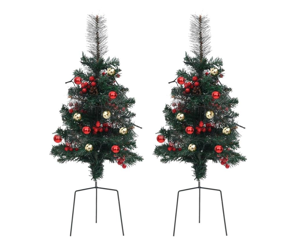 Umetne LED božične drevesca za pot 2 kosa 76 cm PVC - 2