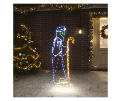 Figurină cioban cu miel de Crăciun, 168 de LED-uri
