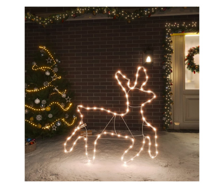 Figurină ren de Crăciun, 72 LED-uri alb calde