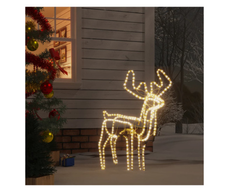Figurină ren de Crăciun, pliabilă, 192 LED-uri alb calde