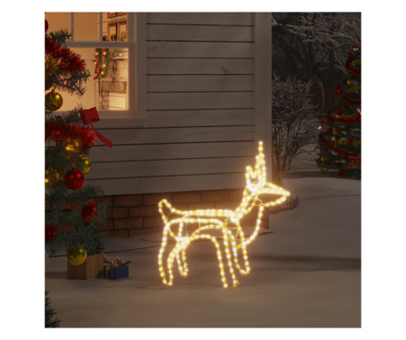 Figurină ren de Crăciun, pliabilă, 120 LED-uri alb calde
