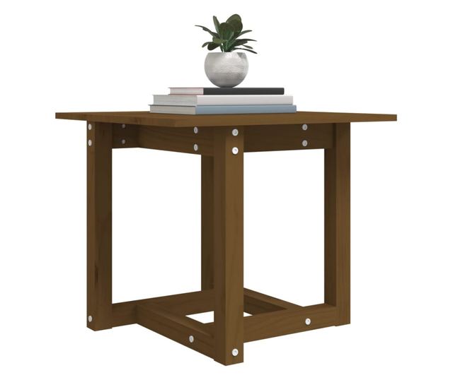 Kavni mizici, medena rjava, 50x50x45 cm, masivno borovo les.