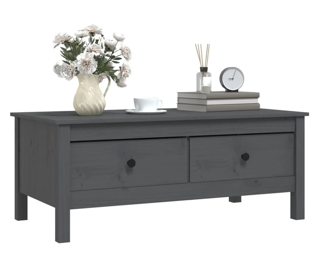 Kavni mizici, siva, 100x50x40 cm, masivno borovo leso - 4