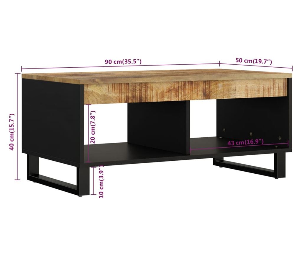 Stolić za kavu, 90x50x40 cm, masivno drvo manga - 7