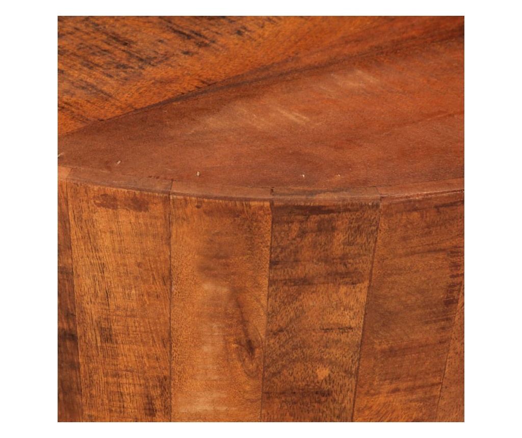 Coffee table, Ø 52x30 cm, raw solid mango wood - 3