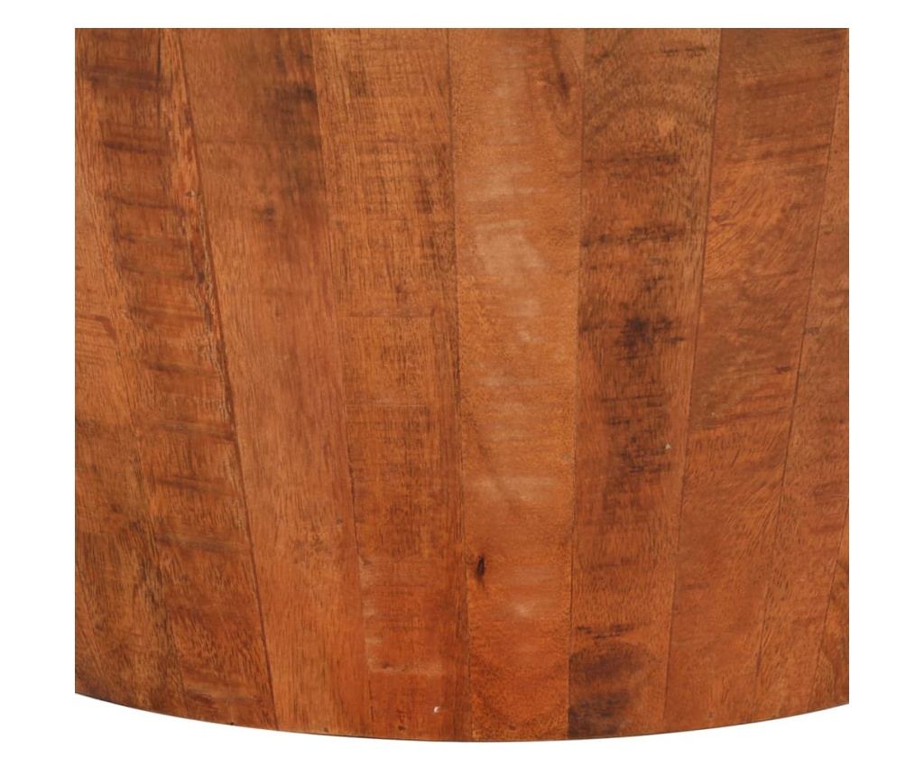 Coffee table, Ø 52x30 cm, raw solid mango wood - 4