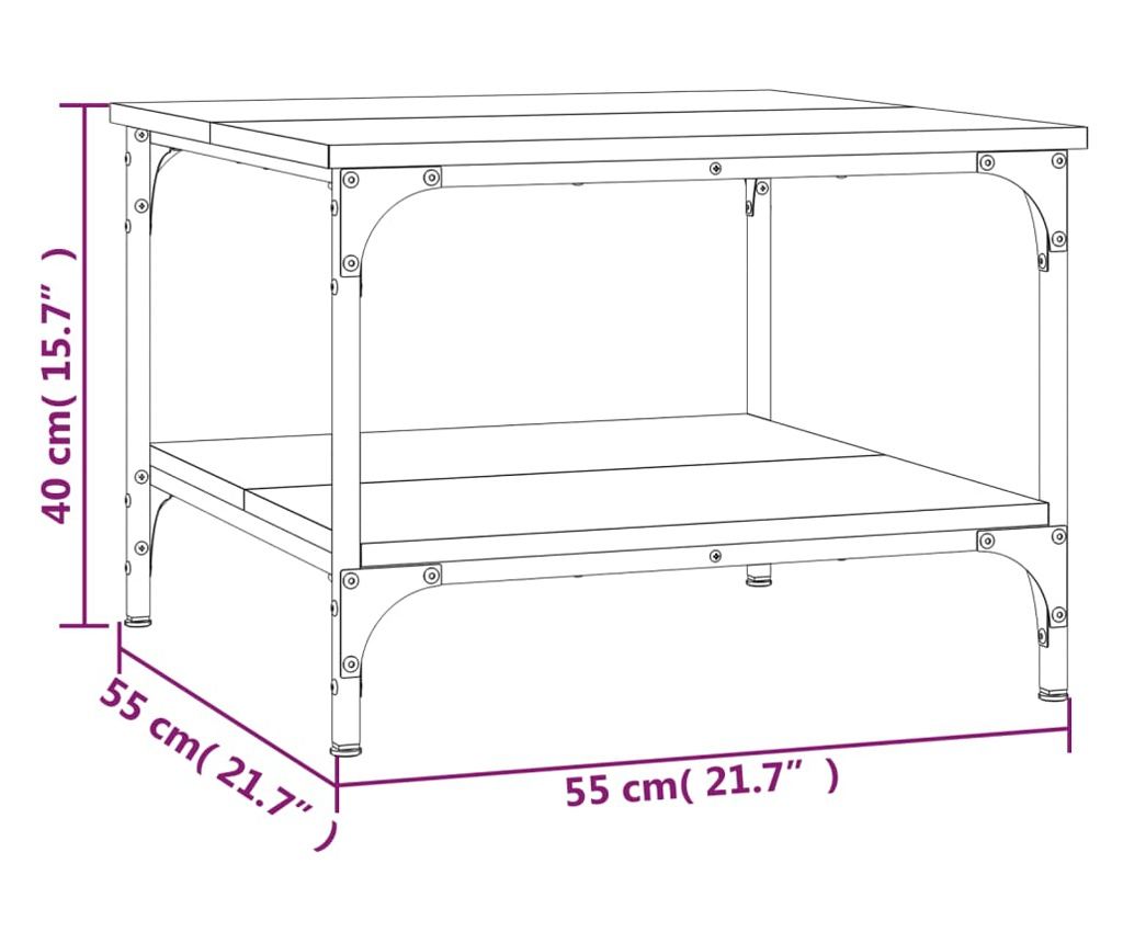 Stolić za kavu, smeđi hrast, 55x55x40 cm, obrađeno drvo - 9