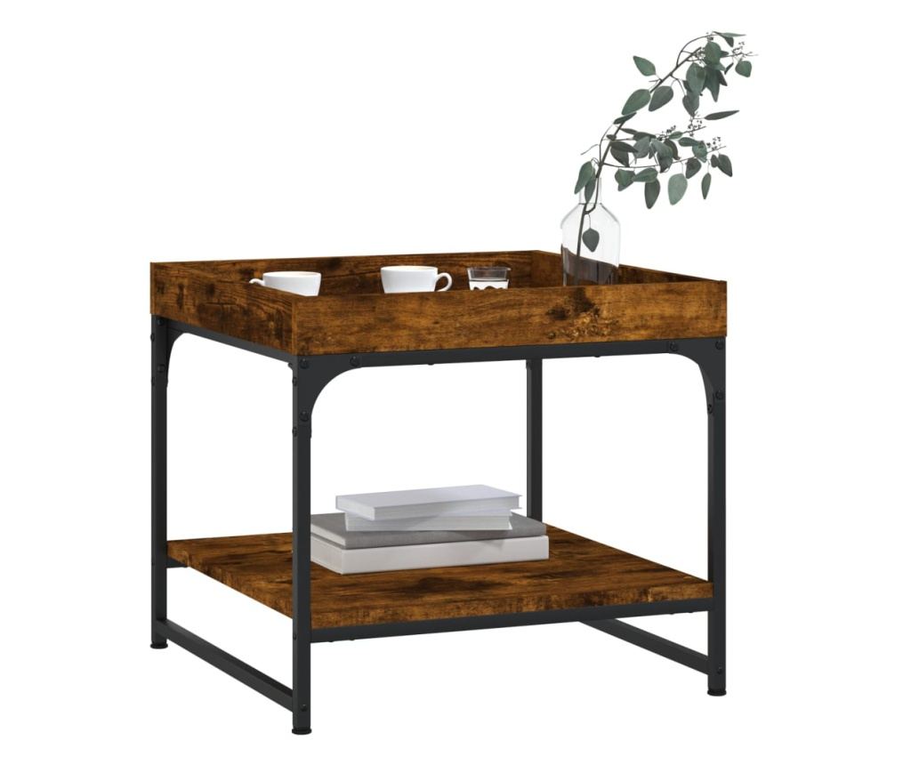 Stolić za kavu, dimljeni hrast, 49,5x49,5x45 cm, kompozitno drvo - 3