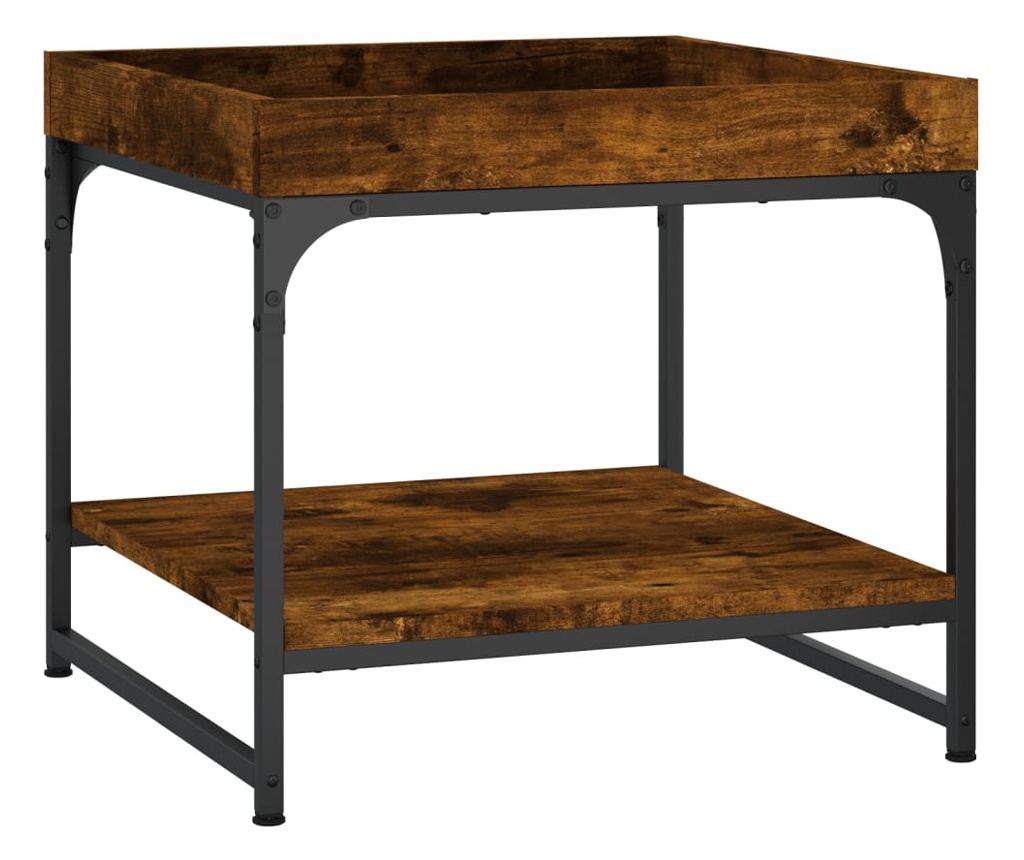 Stolić za kavu, dimljeni hrast, 49,5x49,5x45 cm, kompozitno drvo - 6