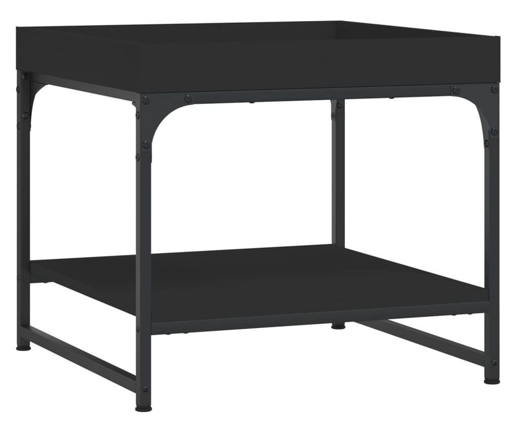 Stolić za kavu, crni, 49,5x49,5x45 cm, konstruirano drvo - 2