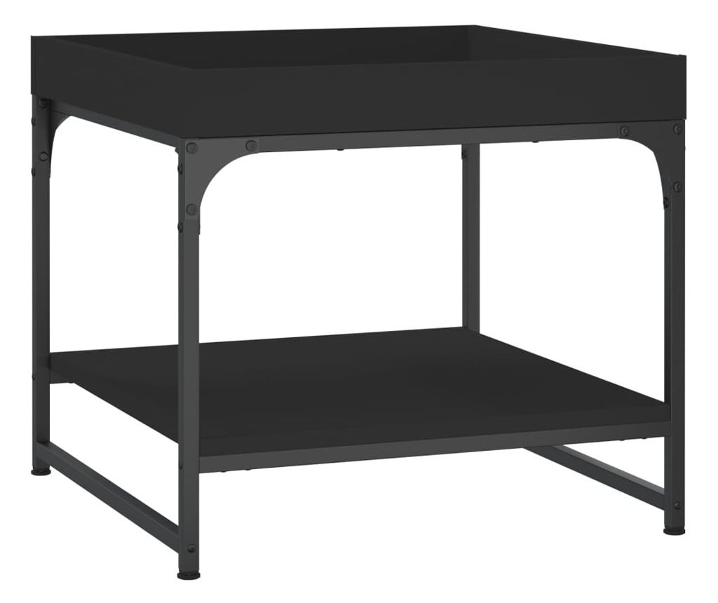 Stolić za kavu, crni, 49,5x49,5x45 cm, konstruirano drvo - 6