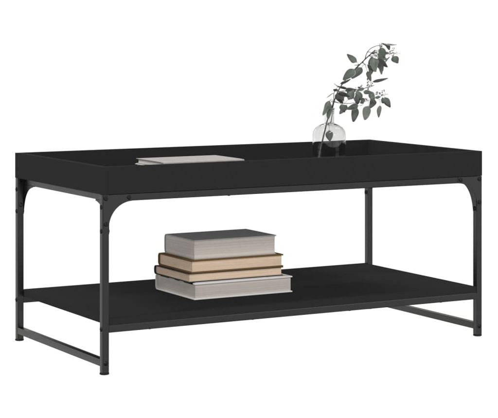 Stolić za kavu, crni, 100x49x45 cm, kompozitno drvo - 3