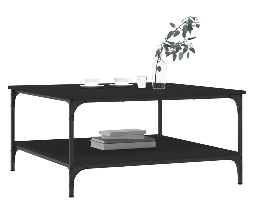 Stolić za kavu, crni, 80x80x40 cm, konstruirano drvo - 3