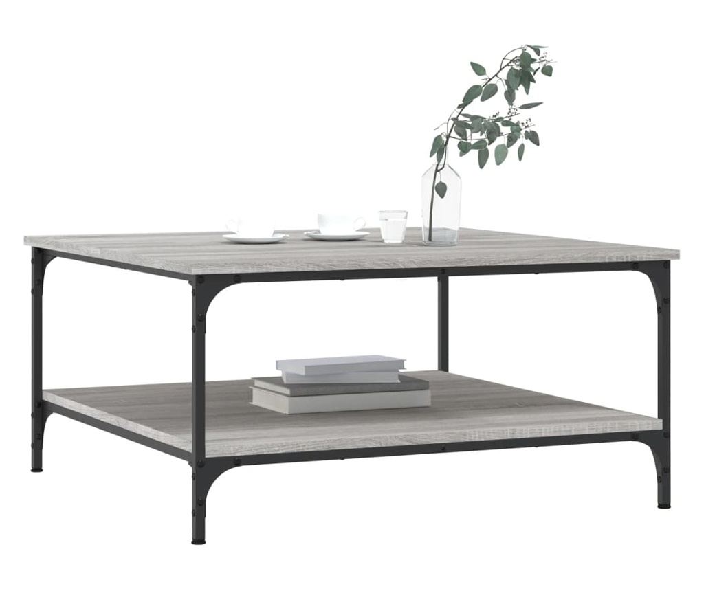 Klub stol, sonoma siva, 80x80x40 cm, kompozitno drvo - 3