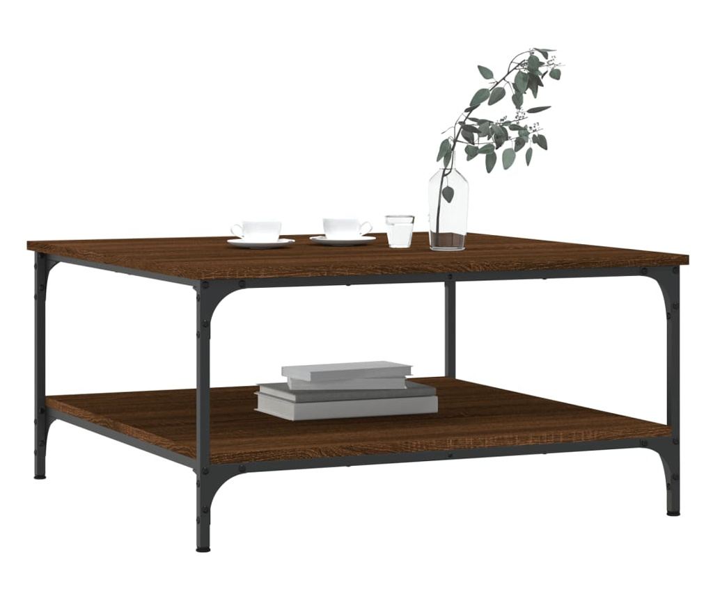 Stolić za kavu, smeđi hrast, 80x80x40 cm, obrađeno drvo - 3