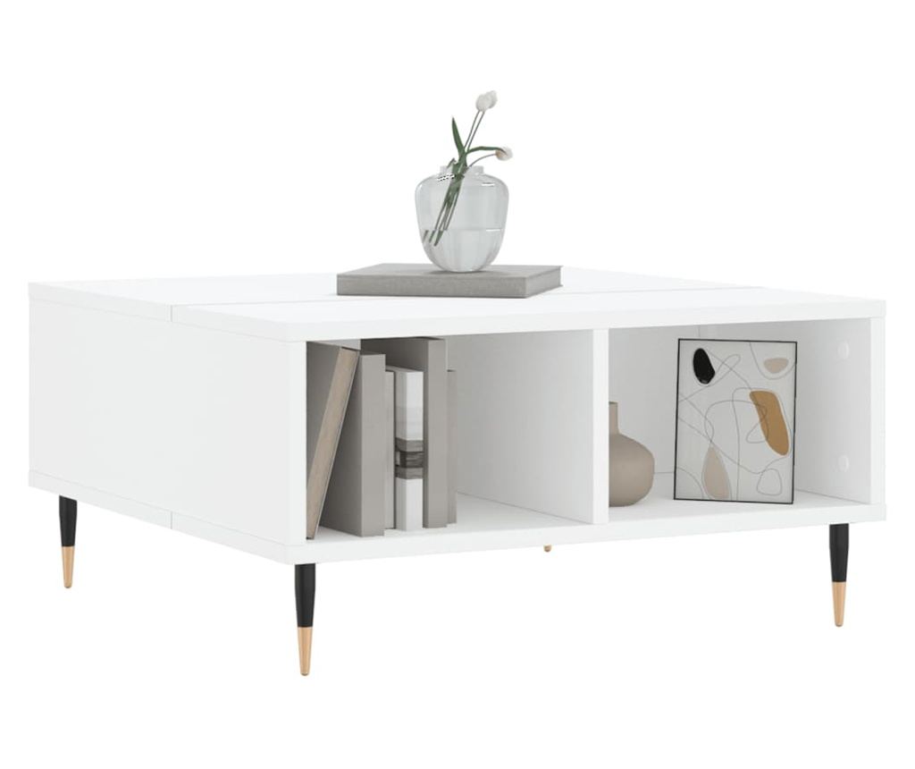 Klub stol, bijeli, 60x60x30 cm, kompozitno drvo - 3