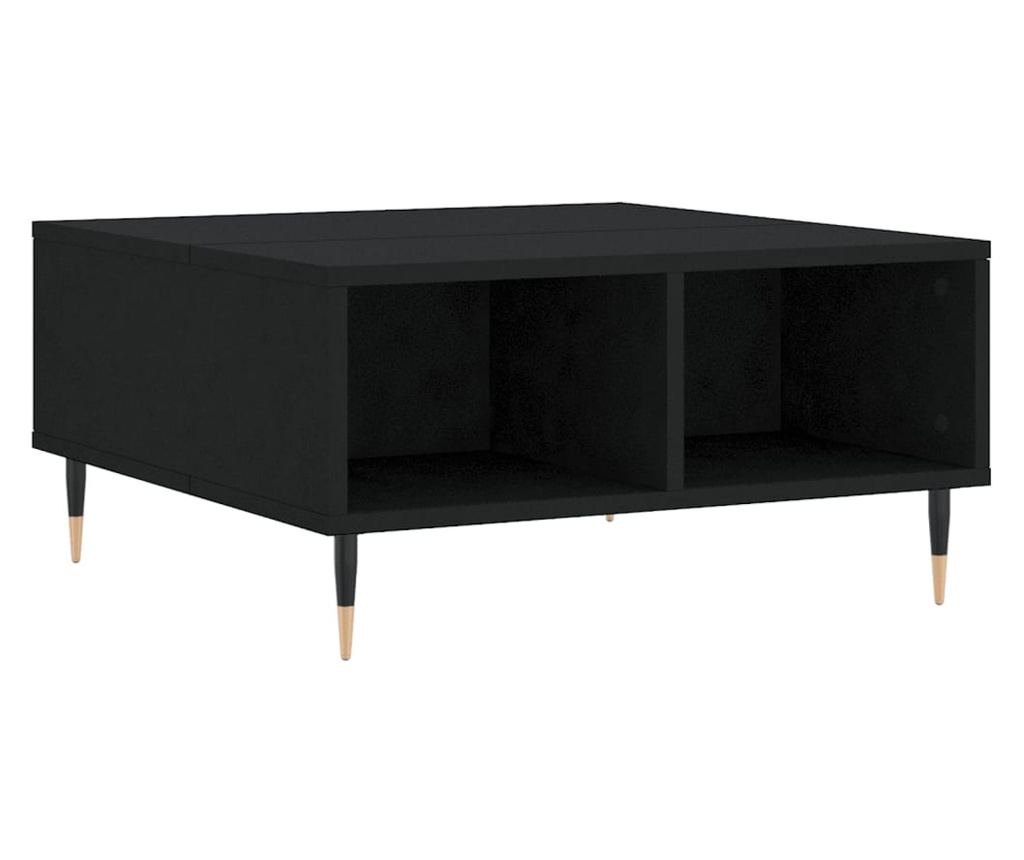 Klub stol, crni, 60x60x30 cm, kompozitno drvo - 2