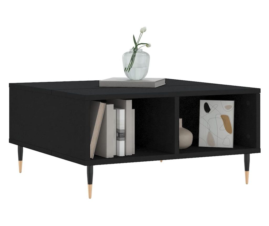 Klub stol, crni, 60x60x30 cm, kompozitno drvo - 3