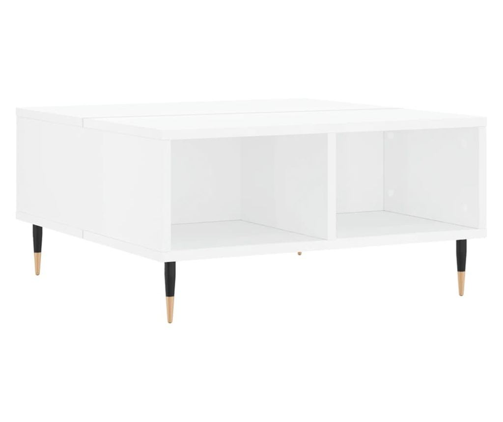 Visokosjajni bijeli stolić za kavu, 60x60x30 cm, kompozitno drvo - 2