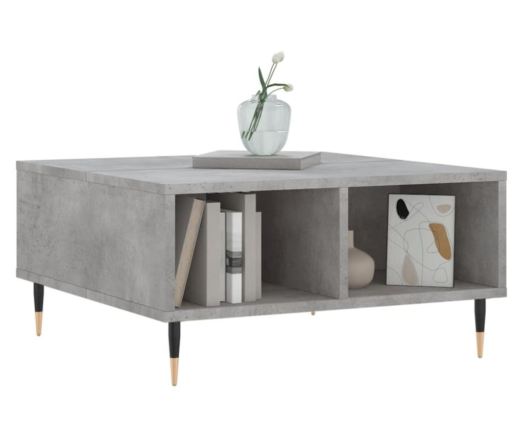 Klub stol, betonsko siva, 60x60x30 cm, kompozitno drvo - 3