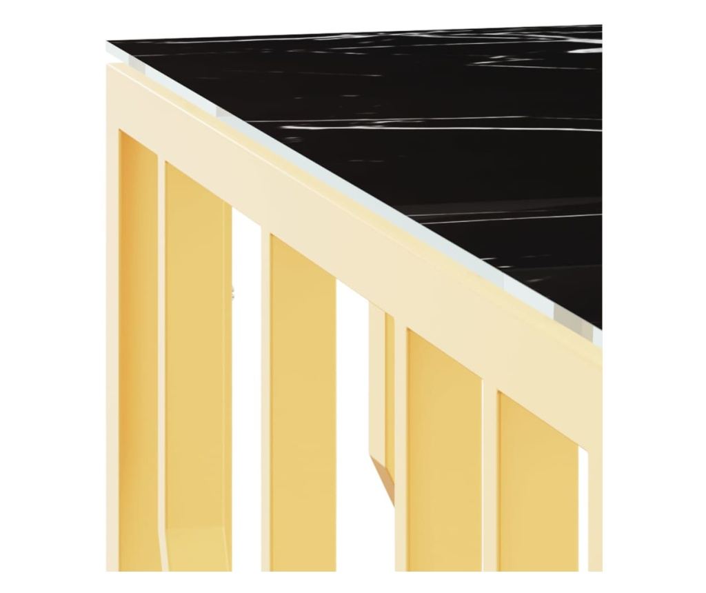 Kavni stol, zlatni, 80x80x40 cm, nehrđajući čelik i staklo - 5