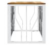Stolić za kavu, srebrni, nehrđajući čelik i masivno drvo akacije thumbnail 4