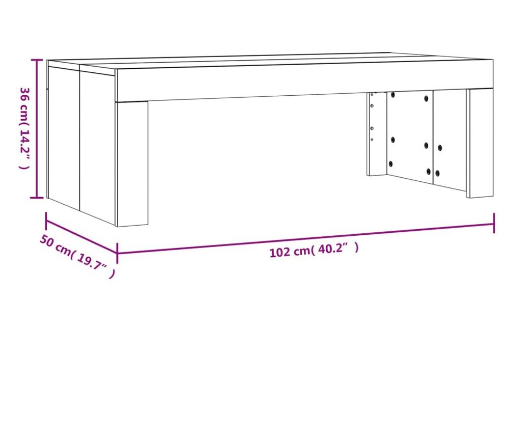 Stolić za kavu, sonoma hrast, 102x50x36 cm, obrađeno drvo - 9